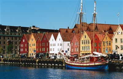 Stadtviertel Bryggen-Bergen, Norwegen